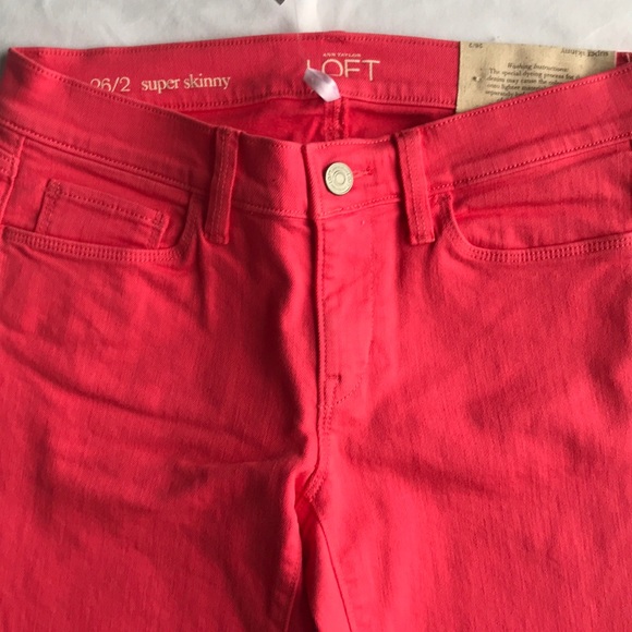Brand new LOFT coral super skinny jeans - Picture 3 of 11